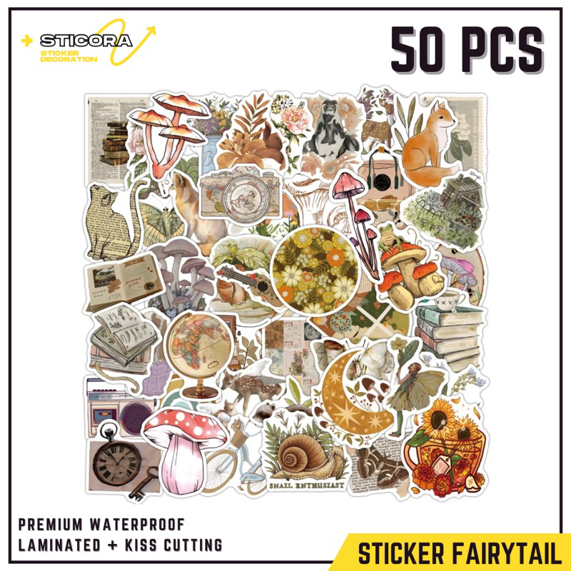 

[50 Pcs] Stiker Pack Fairytail Aesthetic Vinyl Waterproof Laminated Dekorasi Laptop Handphone Thumblr