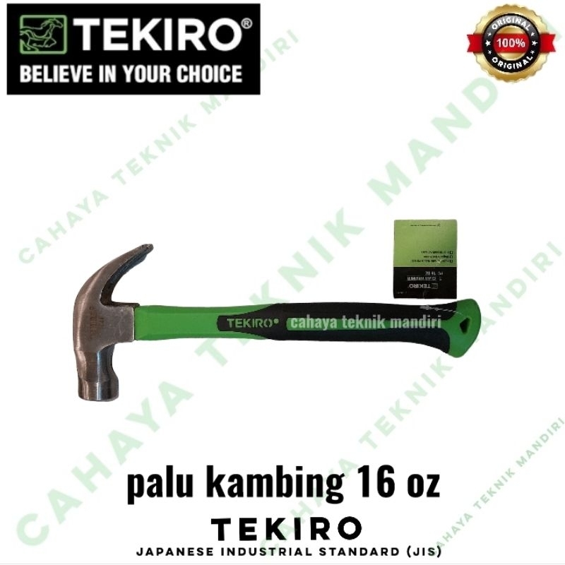 Tekiro palu kambing with magnet / martil besi gagang fiber ukuran 16 Oz