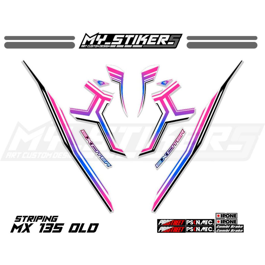 Striping Mx 135 Old Motif Line Malaysia/Vietnam/Thailand/Exciter 135/Yamaha mx king 135 Lama