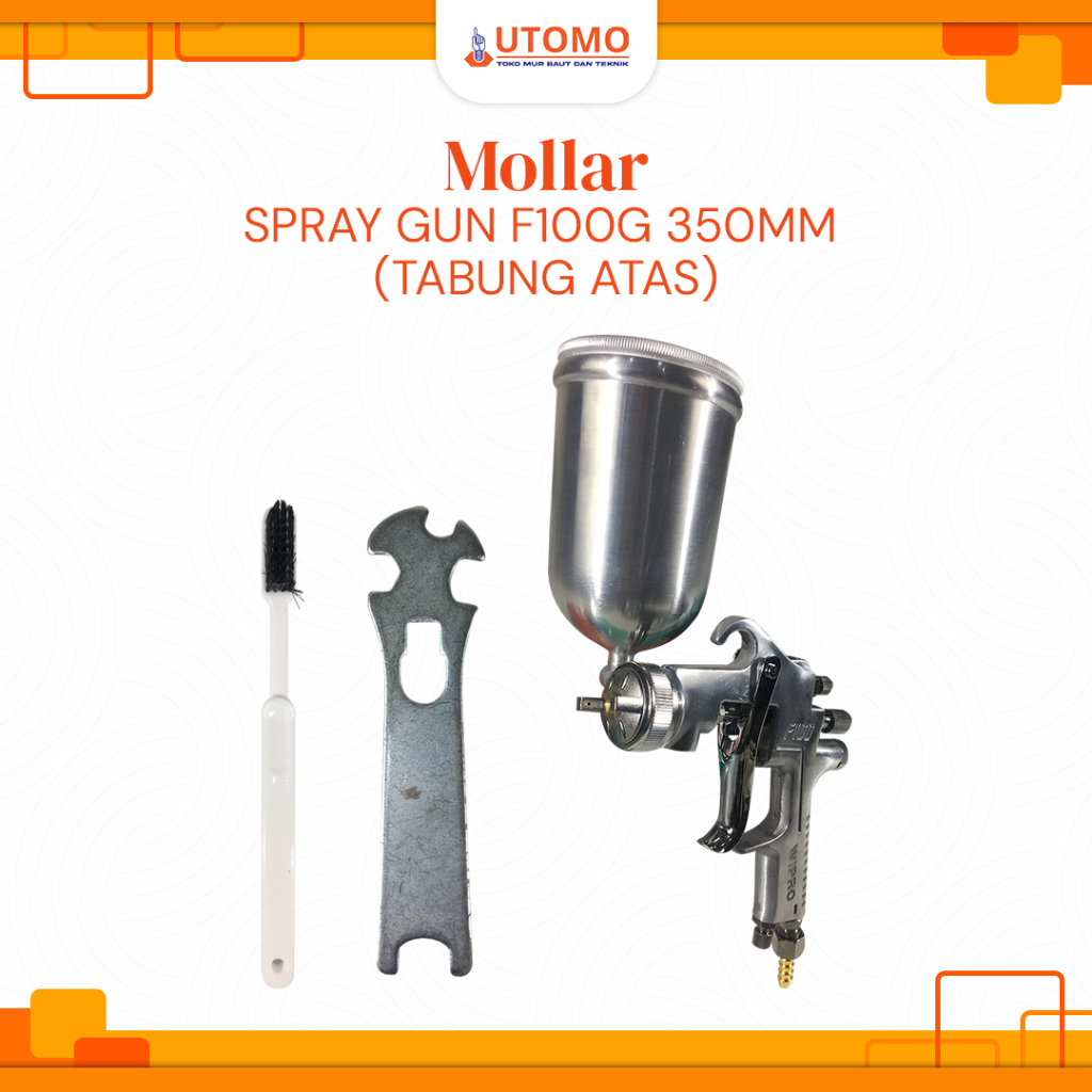 Spraygun MOLLAR F100 Alat Cat Semprot Spray Gun Tabung Atas F100G