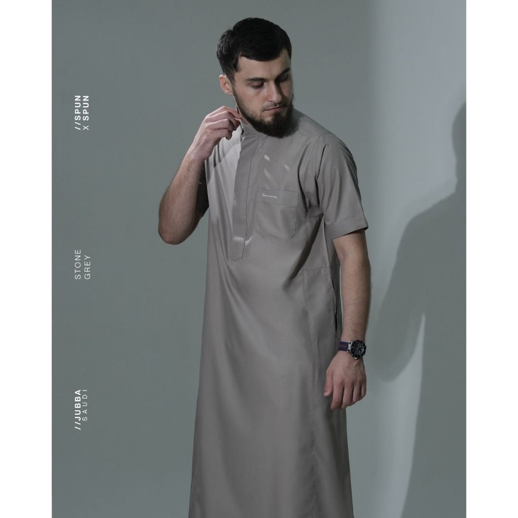 [BISA COD] JUBBA SAUDI U075 (STONE GREY) BY SAMASE