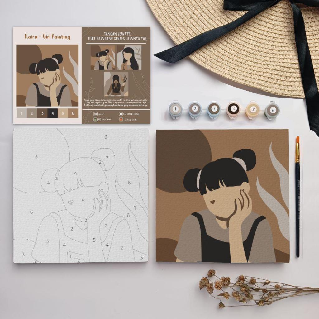 

Paint by Number KIT - Girl Series 20x20cm | KAIRA