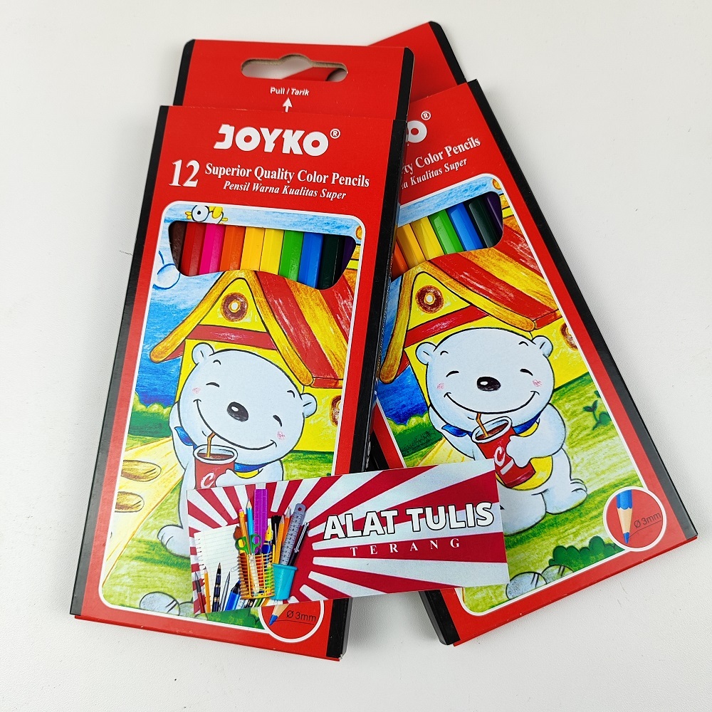 

Pensil Warna Joyko 12 Warna Pendek Panjang Penghapus Superior Quality Color Pencil