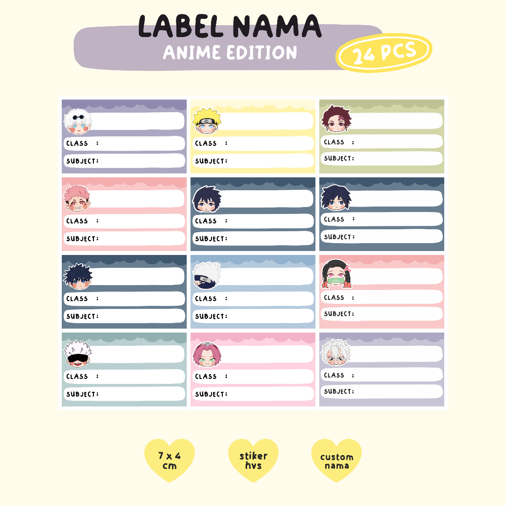 

[COD] 24 PCS ANIME STIKER LABEL BUKU CUSTOM