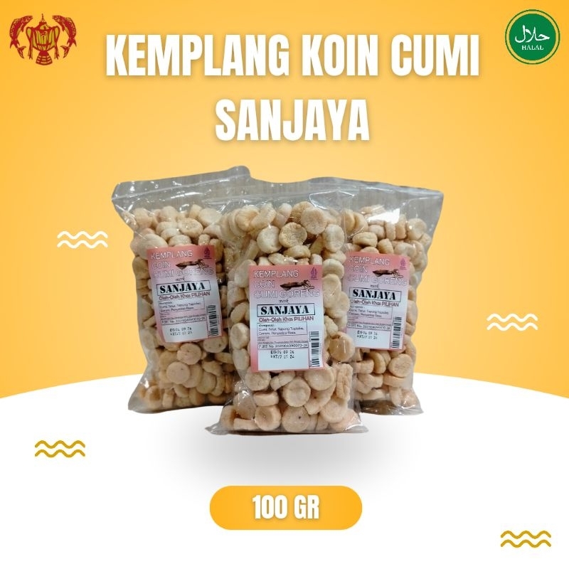 

Kemplang koin cumi khas Bangka cap Sanjaya, 100gr