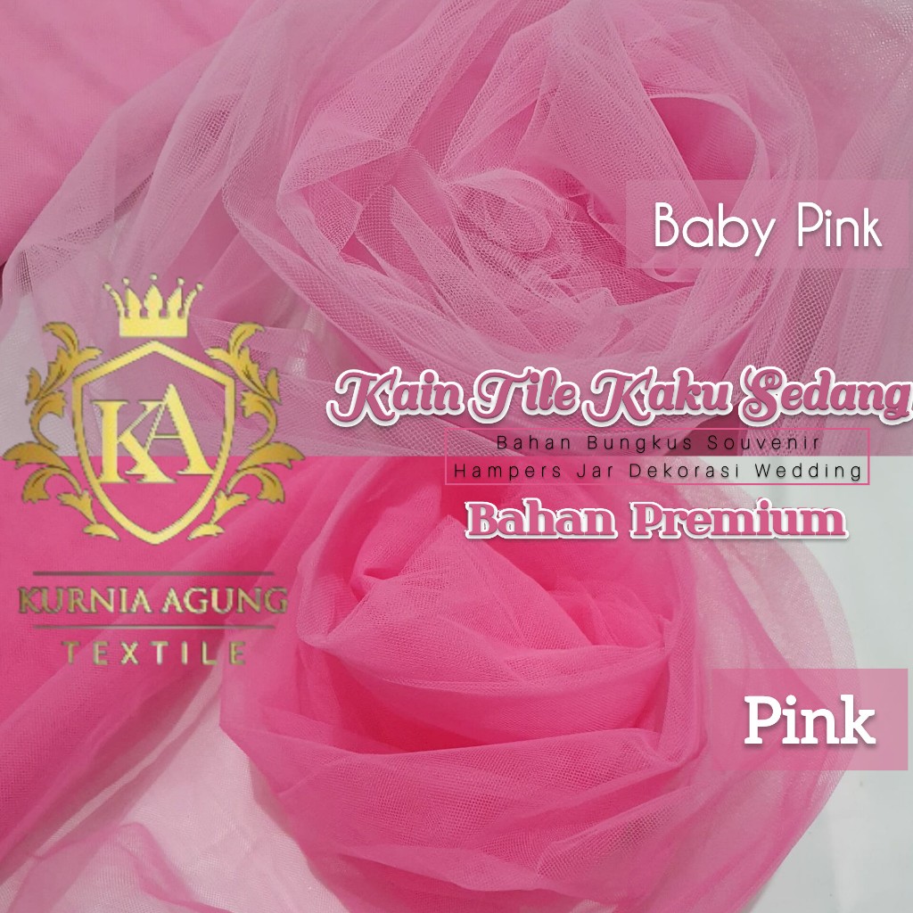 Kain Tile Souvenir Kaku Sedang warna PINK SALEM Bahan Bungkus Hampers Souvenir Jar Gelas Dekorasi We