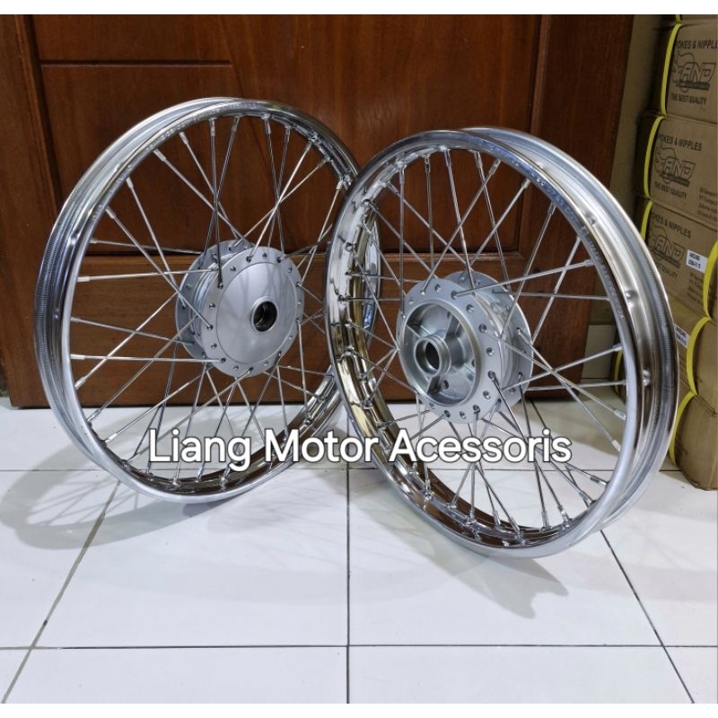 Sepaket Velg DID Besi Ring 18 Depan Dan Ring 17 Belakang - Honda Win / Win 100 Custom Semi Trail (Ve