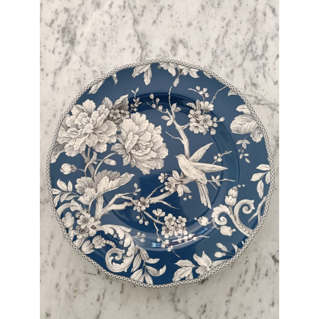 DINNER & SALAD PLATE MOTIF ADELAIDE DARK BLUE