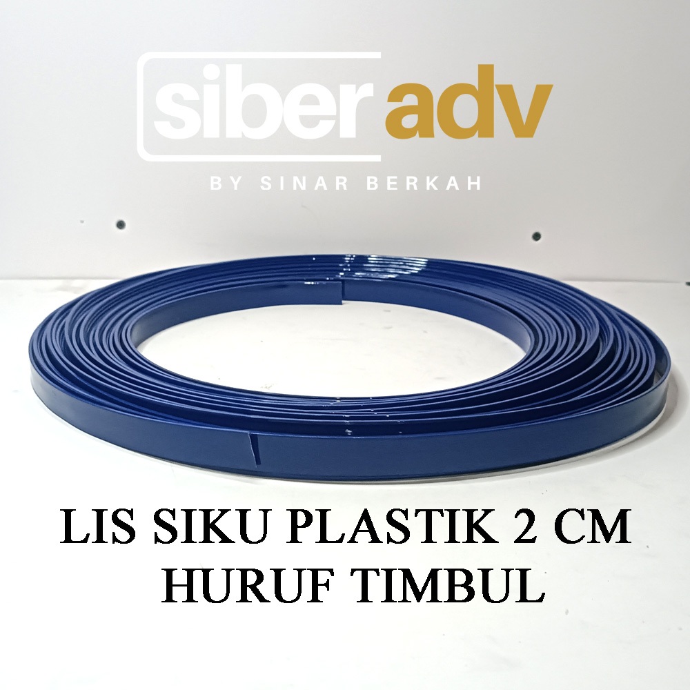 lis samping plastik siku 2cm biru