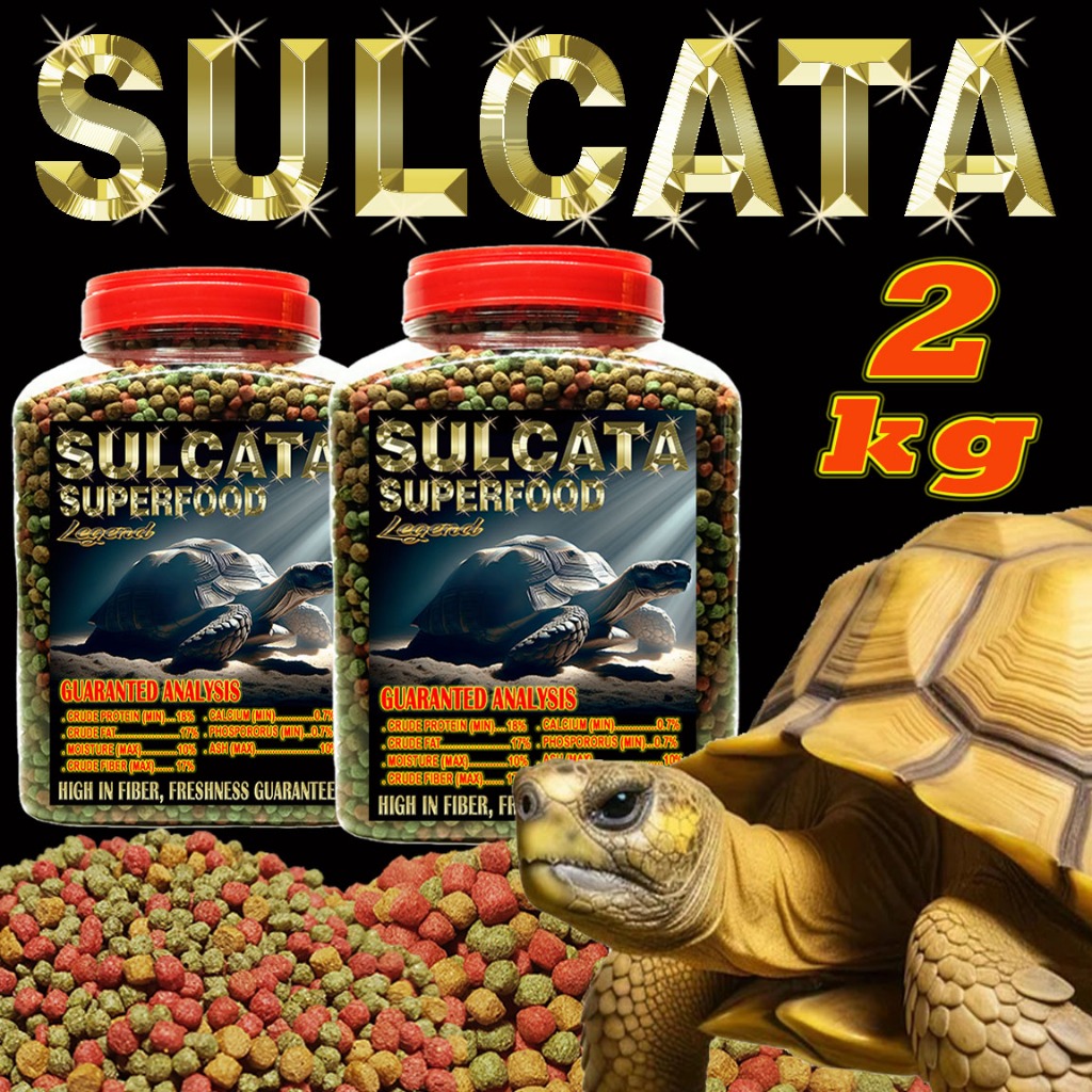 2KG SULCATA SUPERFOOD MAKANAN KURA-KURA DARAT SULKATA TORTOISE FOOD CENTRHOCHELYS SULCATA PELET ADUL