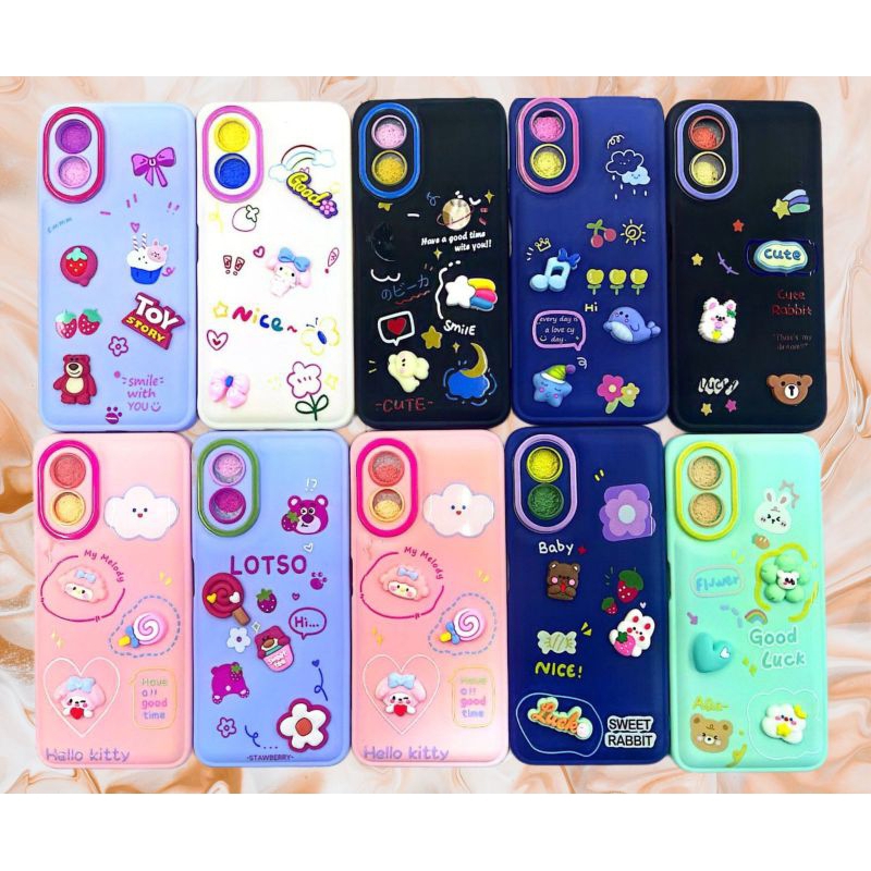 Softcase Puff Macaron Realme C11 2020 C20 C51 Case Macaron Casing Full Karakter