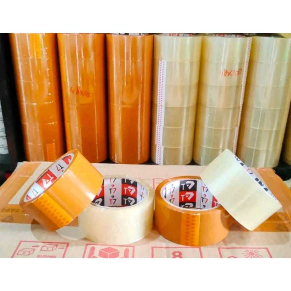 

Lakban 1Pack Isi 6 Roll Murah Bening Coklat 45mm x 72 Yard 2inch Selotip Opp Tape Isolasi