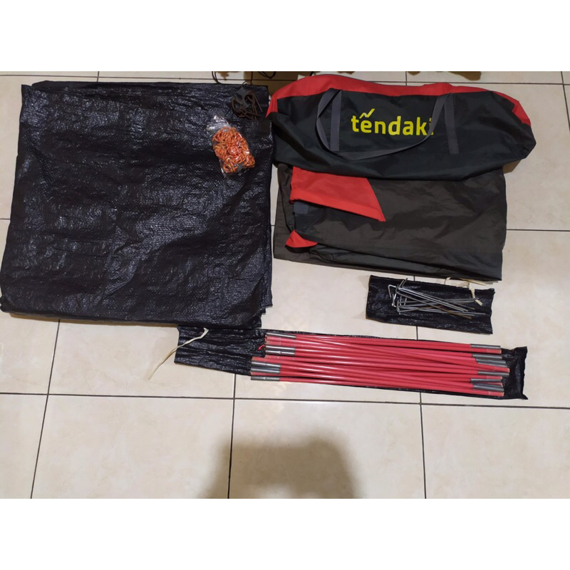 Tenda Borneo 4 Grey Second || Tendaki kapasitas 4-5 orang