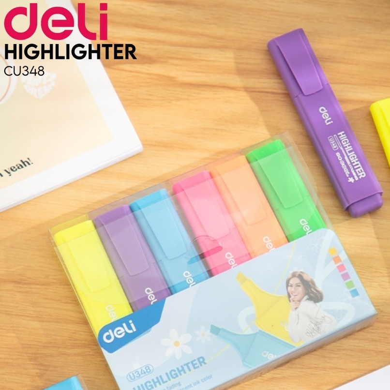 

[DELI X AGNEZ MO] Deli Highlighter / Penanda Isi 6 Warna Terang CU348