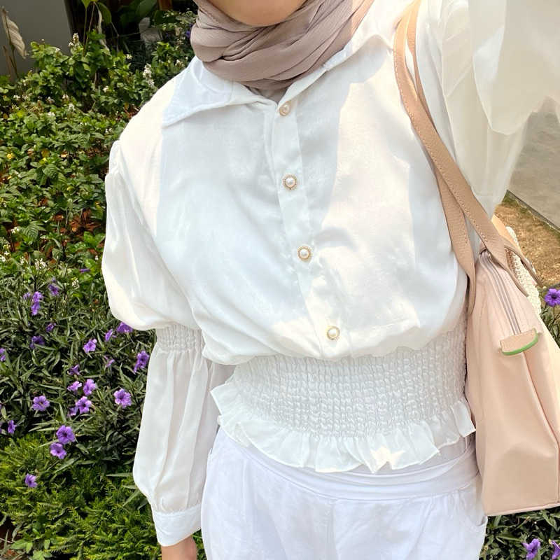 AMOIRA | DARLENE BLOUSE - Blus cantik korea velvet silk