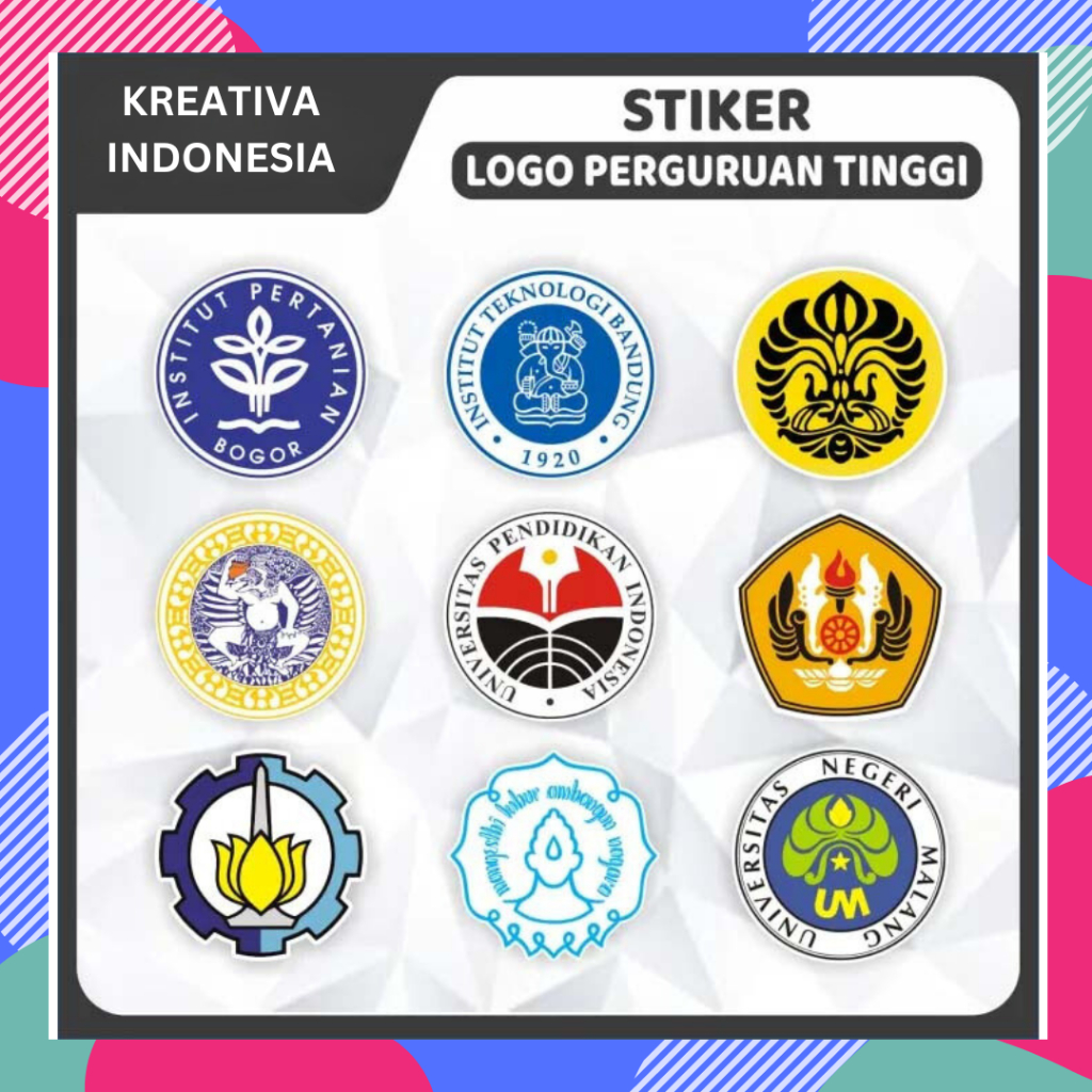 (Support Pejuang Kampus) Stiker Logo Tulisan Kampus Makara UGM UPMVJ ITB UI IPB UNJ UNSOED UNS UB IP