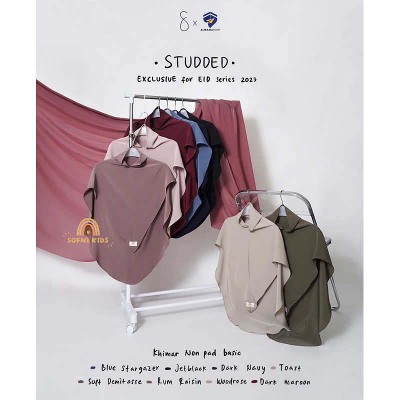 PRELOVED KHIMAR SOFNI KIDS STUDDED SIZE 6 warna JETBLACK