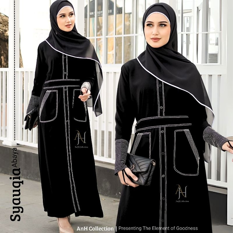 Abaya Gamis Hitam Syari Syauqia Saudi Dubai Turki Mesir