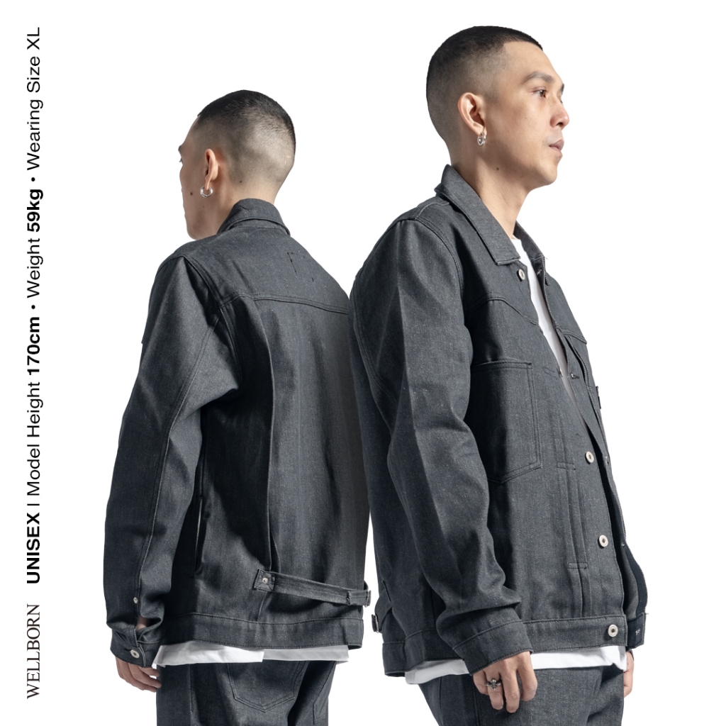 Wellborn Staple Trucker Jacket Dark Grey