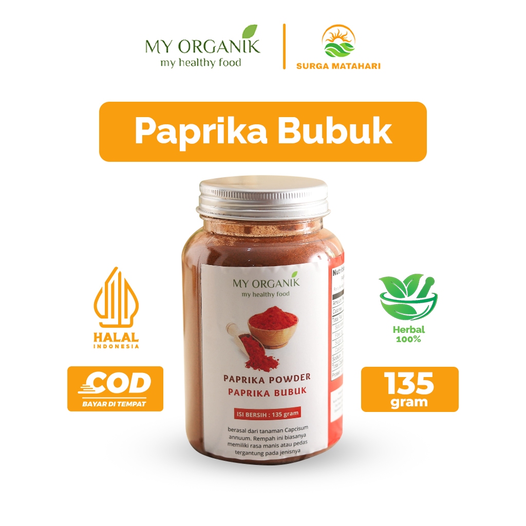 

My Organik Paprika Bubuk 100% Murni Tanpa Campuran Red Paprika Powder Paprika Merah Bubuk