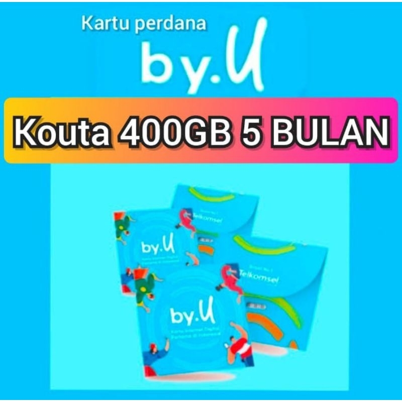 kartu perdana by.u unlimited Telkomsel 400gb(6bulan)