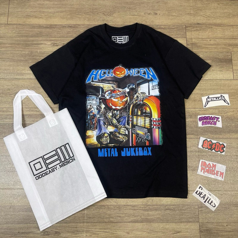 Kaos T-shirt Helloween Metal Jukebox bonus tas free sticker kaos band