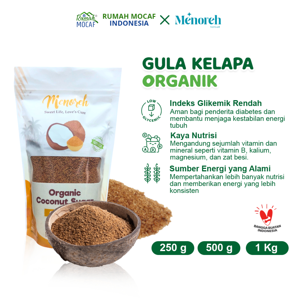 

RUMAH MOCAF x MENOREH SUGAR - Gula Kelapa Organic - Coconut Sugar - Organic Sugar