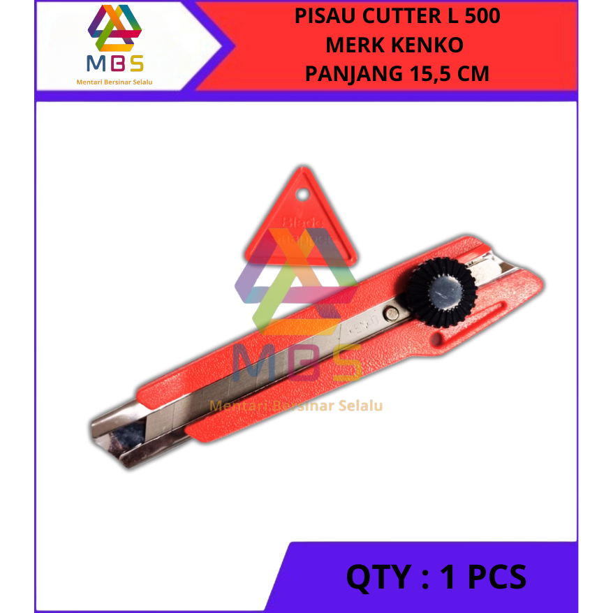 

PISAU CUTTER BESAR MERK KENKO TYPE L 500 PANJANG 15,5 CM PISAU SERBAGUNA