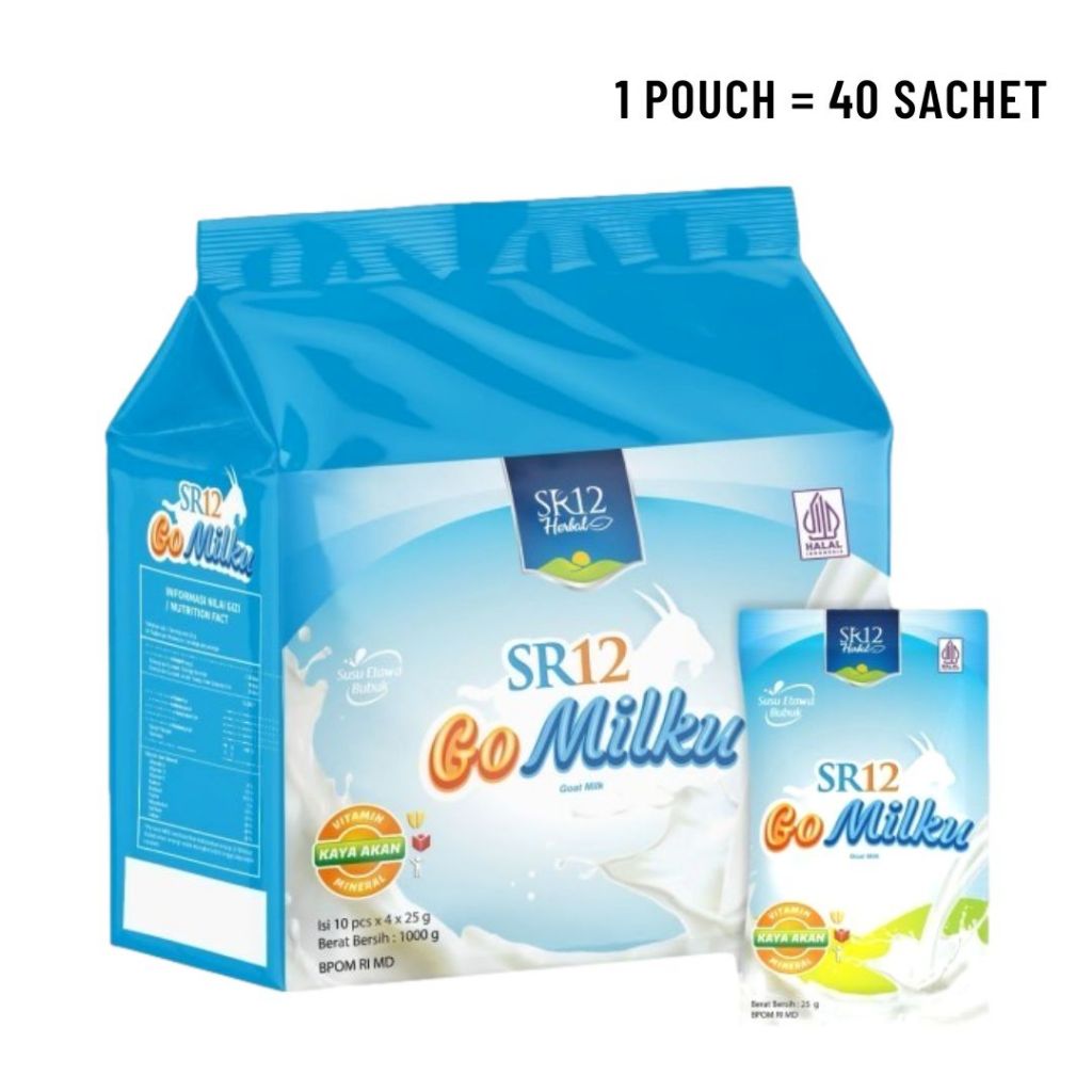 

SR12 GoMilku Original 1 Pouch 40 Sachet Susu Kambing Etawa Bubuk Daun Kelor Mengobati Penyakit Saluran Pernapasan Diabetes Tingkatkan Kesehatan Tulang Atasi Nyeri Sendi Tulang VSR001