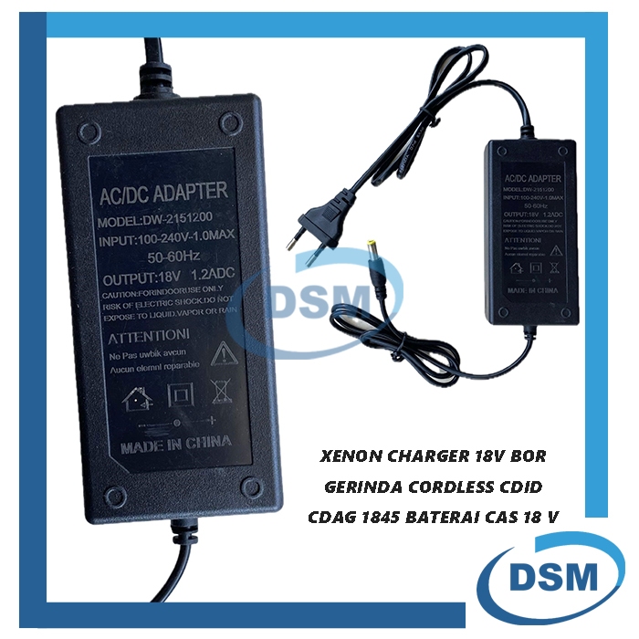 XENON CHARGER 18V BOR GERINDA CORDLESS CDID CDAG 1845 BATERAI CAS 18 V