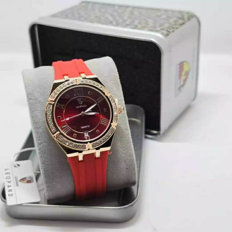Jam Tangan Leopard Kasual Edisi Mewah Wanita Anti Air Formal Terlaris