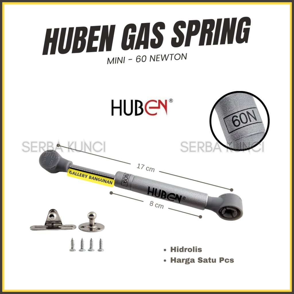 Gas Spring Mini 60 Newton Hidrolis Hidrolik Slowmotion Slow Motion Jok Motor Engsel Kitchen Set Bera