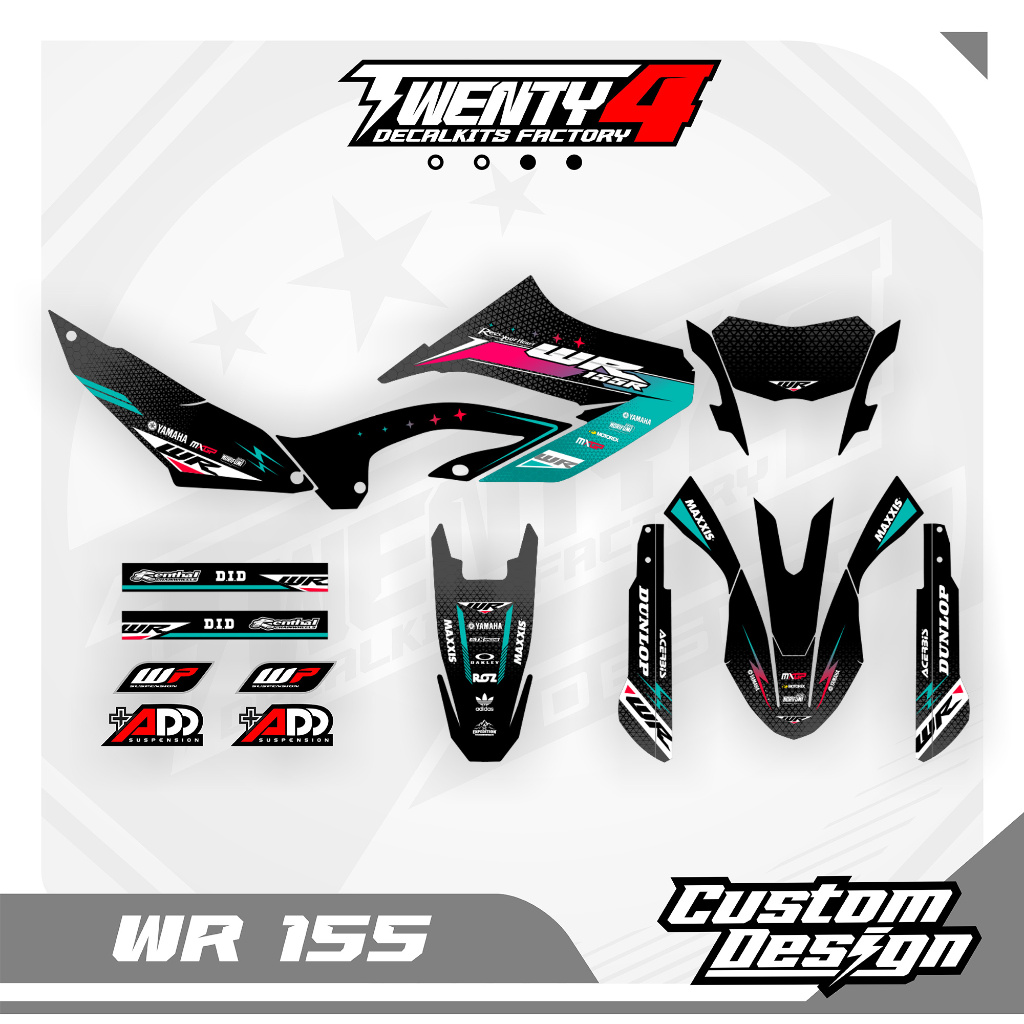Decal Yamaha Wr155 Design Full Black - Decal Yamaha Wr 155 Custom Design