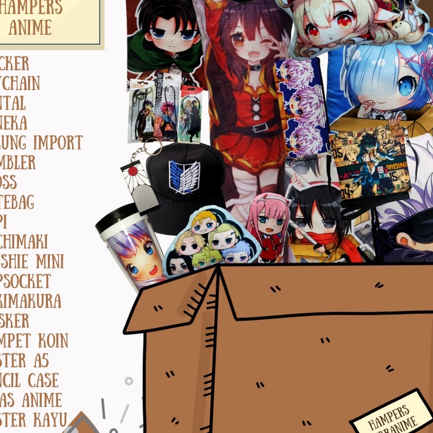 FG2 paket merchandise anime  hampers  fan kit  jujutsu kaisen haikyuu genshin impact spy x family ki