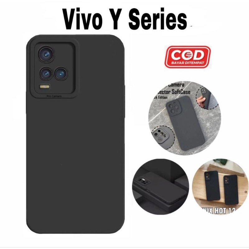 SLICON CASE FULL BLACK VIVO Y21 /Y21S /Y33S /Y33T /Y21A /Y21T TPU CANDY CASE PRO PELINDUNG CAMERA HI