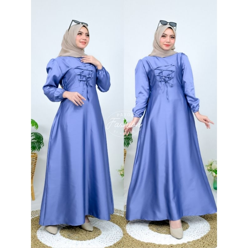 Amara dress jumbo satin velvet dress kondangan bridesmaid ukuran jumbo LD 130