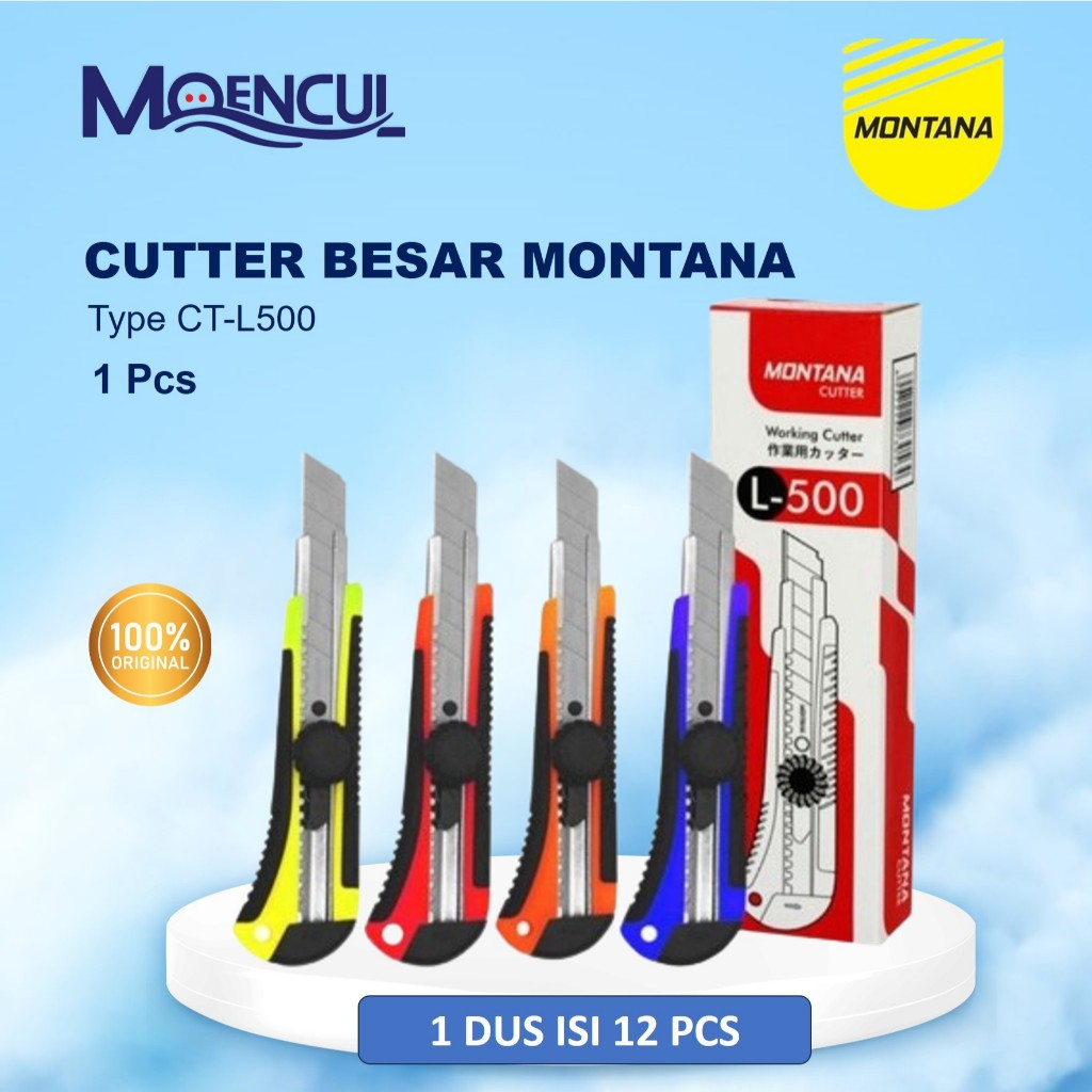 

1 Pcs Cutter Besar Merk Montana Ct-L500 / Cutter Besar / Kater Besar / Pisau Cutter Besar / Moencul