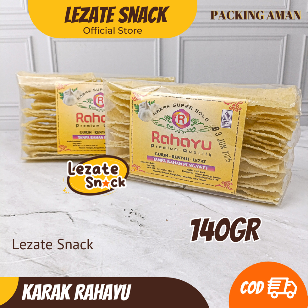 

Kerupuk Gendar Rahayu 140GR Murah Enak Renyah / Krupuk Karak Gendar Puli Mentah Rasa Bawang Karak Valentin Valentine