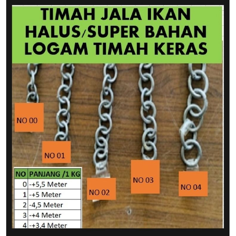 timah jala ikan halus super bahan logam timah keras