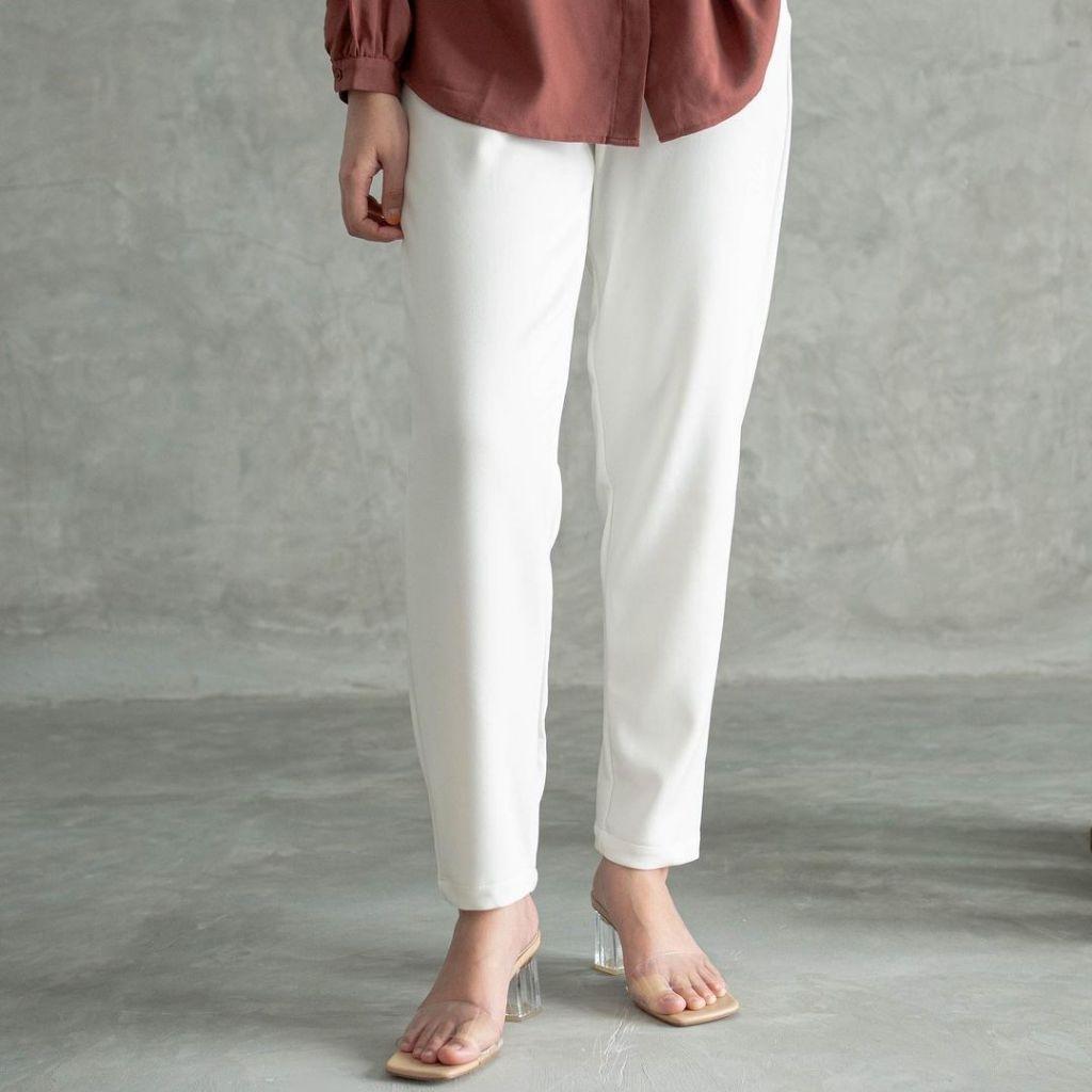 Celana Panjang Wanita Celana Scuba Pants Celana Pensil Murah Celana Putih Baggy Pants