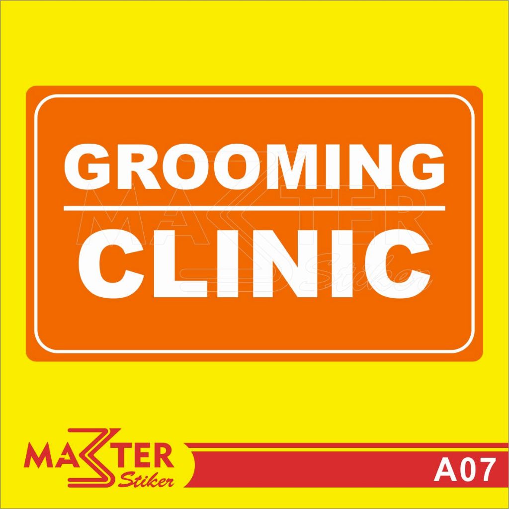 

A07 - Acrylic Sign, Stiker Akrilik Grooming Clinic, Tahan Air, Tidak Pudar, Termurah, Bisa Custom