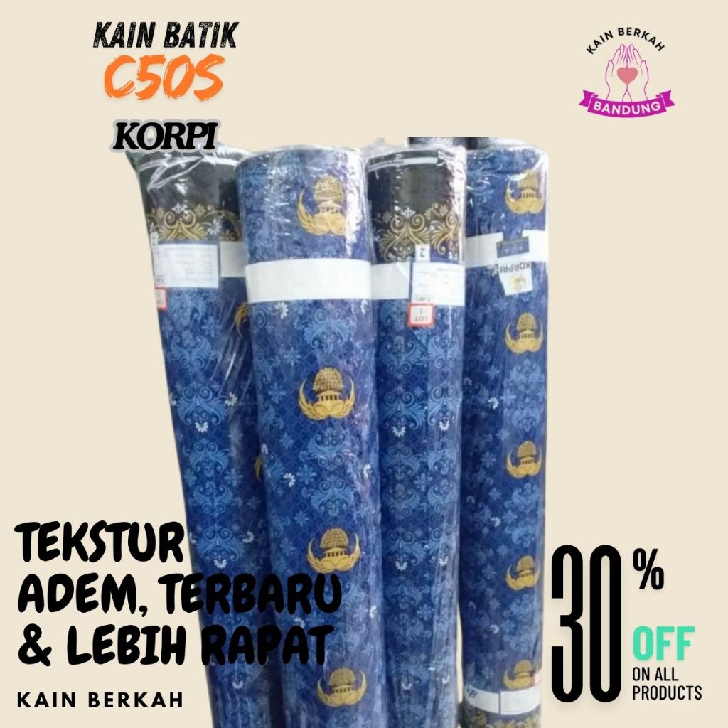 KAIN KORPRI MOTIF TERBARU 2022 RESMI BATIK SERAGAM KAIN KORPRI C50S C40S