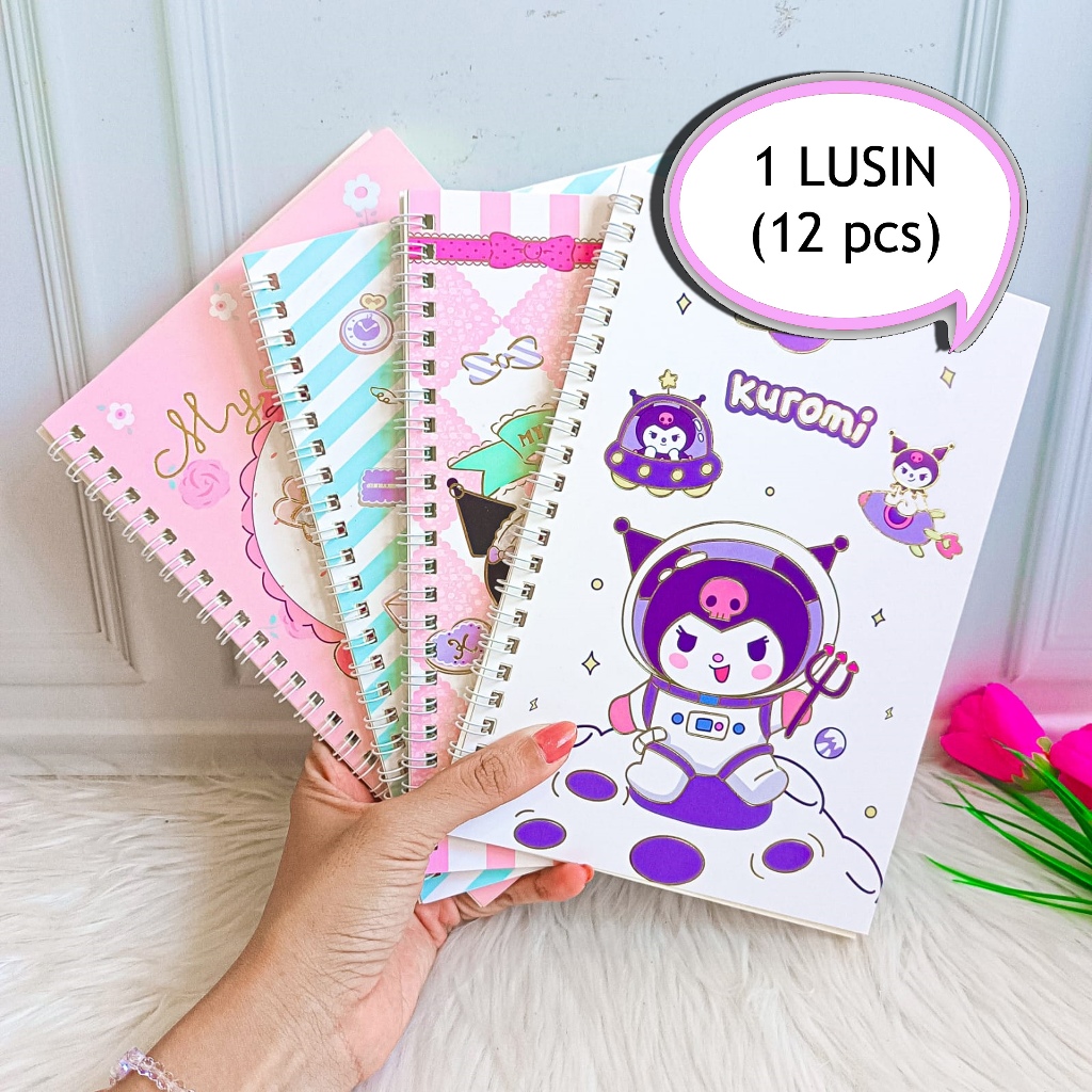 

(12 PCS) NOTEBOOK A5 SANRIO BUKU NOTES BUKU RING KUROMI CINAMOROLL MELODY BUKU JURNAL