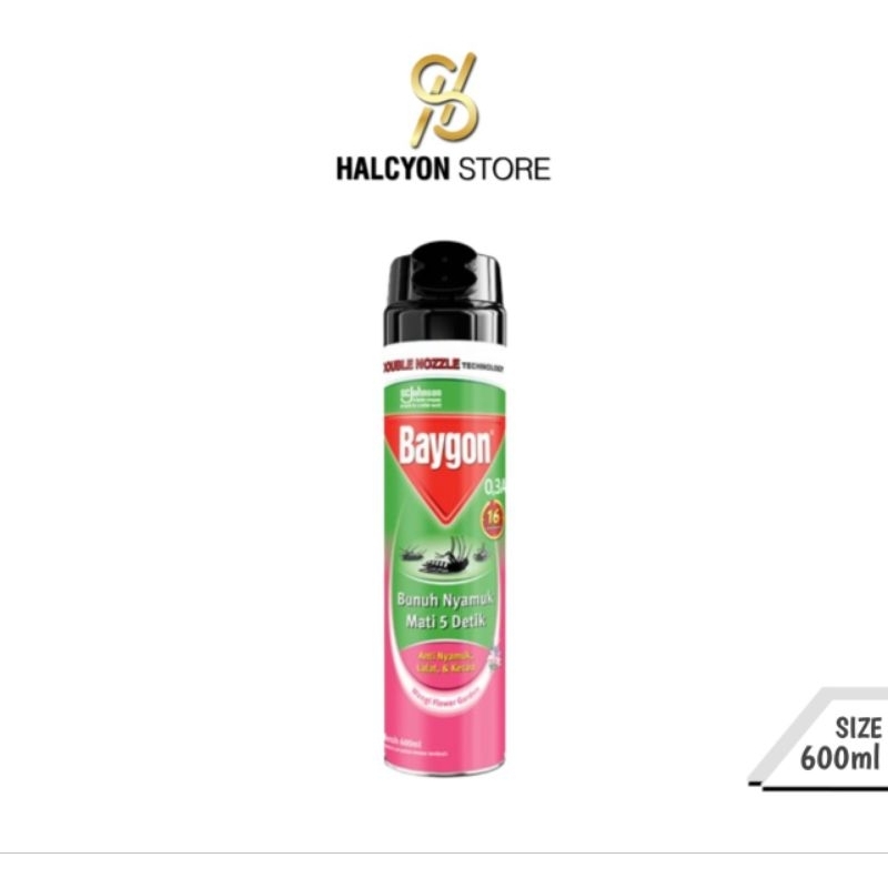 BAYGON SPRAY INSEKTISIDA 600ML | OBAT NYAMUK | SEMPROT | SPRAY | HALCYON STORE | MURAH | PROMO | DIS