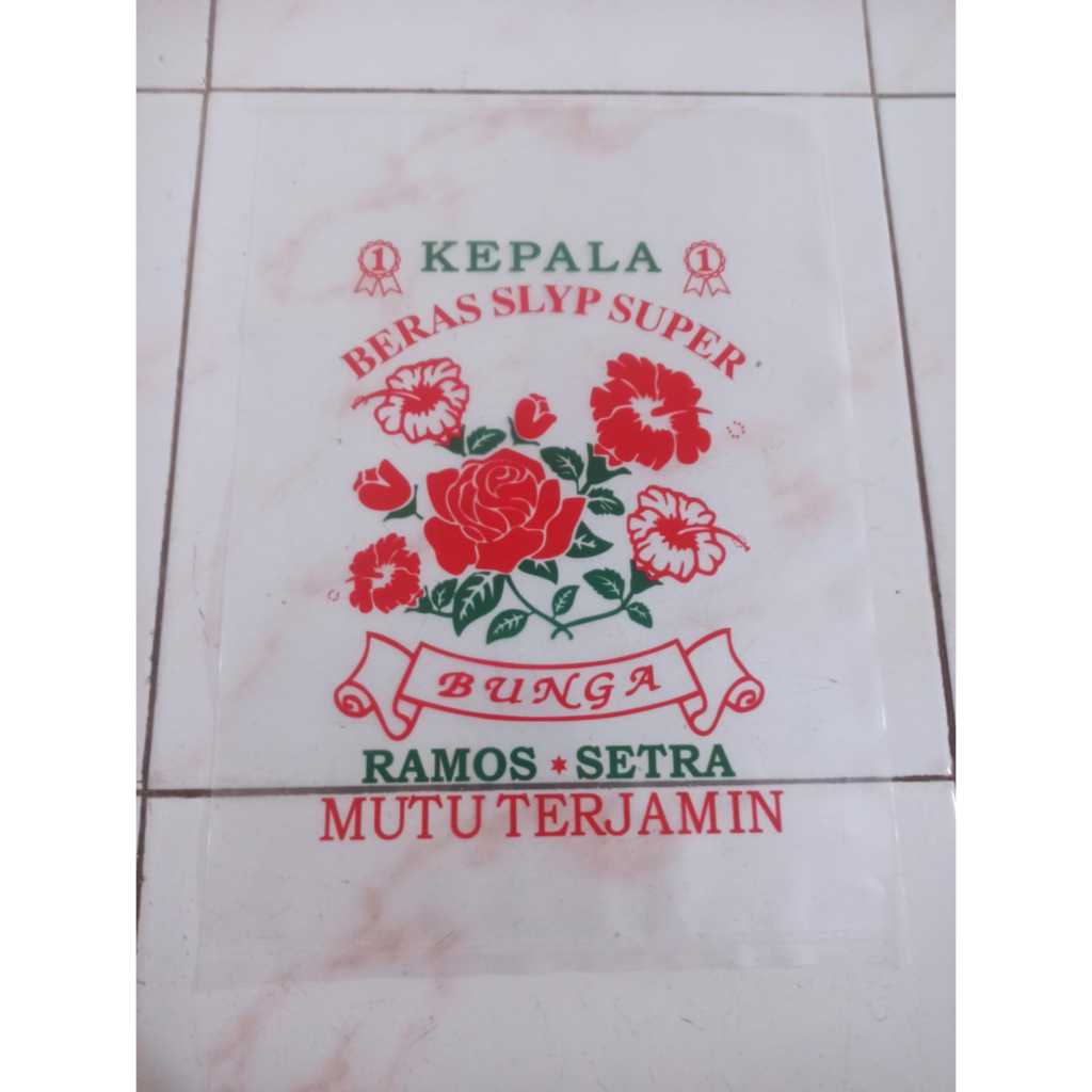 Karung beras plastik tebal 3 kg 5 kg merek Rojolele Bunga (Ramos Setra)