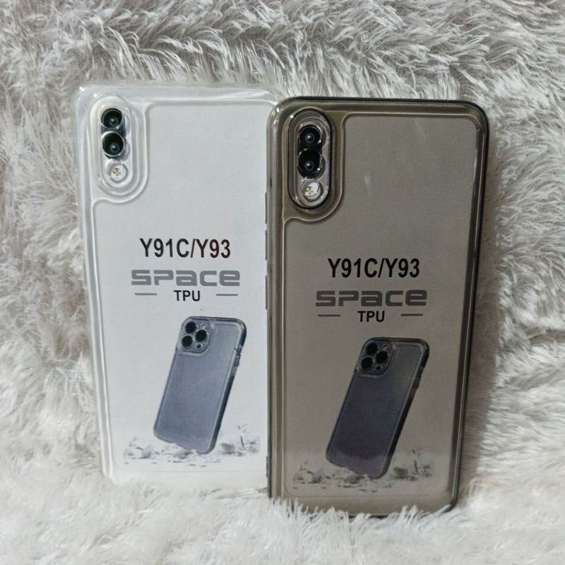 SoftCase Casing Vivo Y91C/Y1S LOBANG 3 Silikon Bening Transparan Pelindung Belakang HP
