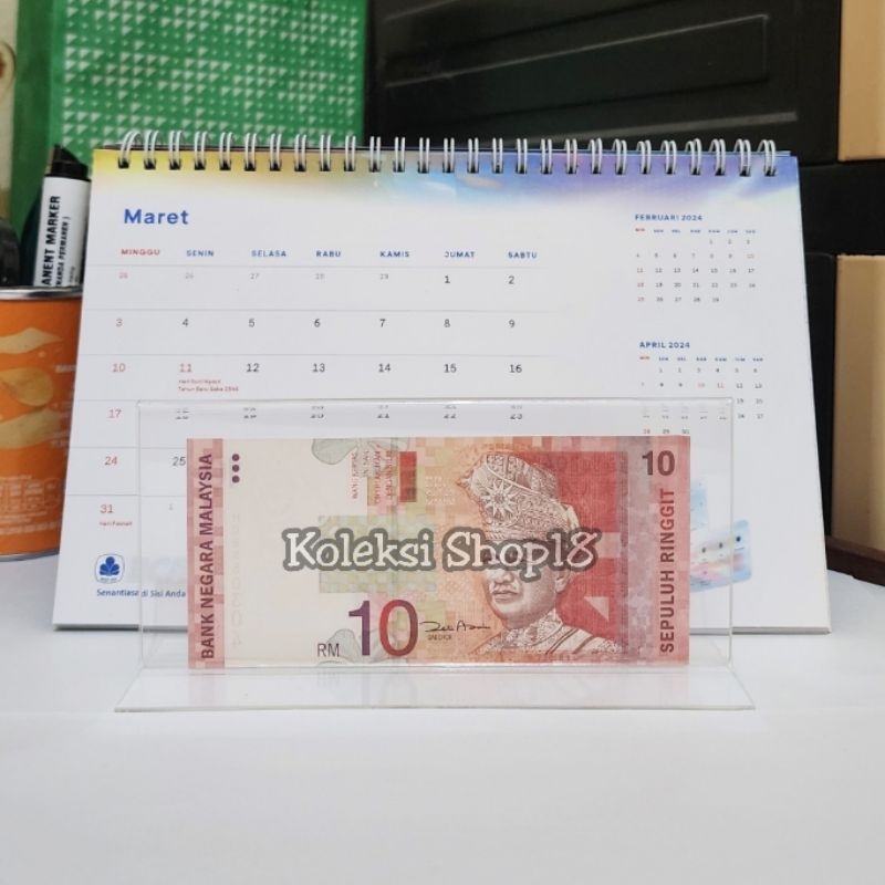 Koleksi Bingkai Akrilik Hiasan Pajangan Uang Malaysia 10 Ringgit Old Series