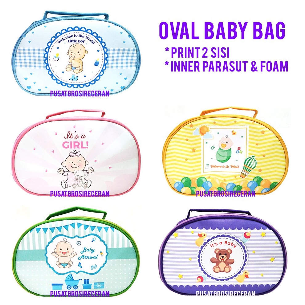 HEBOH Oval Baby Bag Souvenir Hampers Tas Kelahiran Sebulanan Aqiqah Bayi Manyue