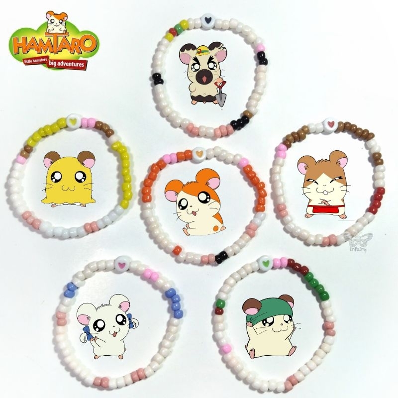 [Bracelet Character] HAMTARO bracelet beads gelang mote manik