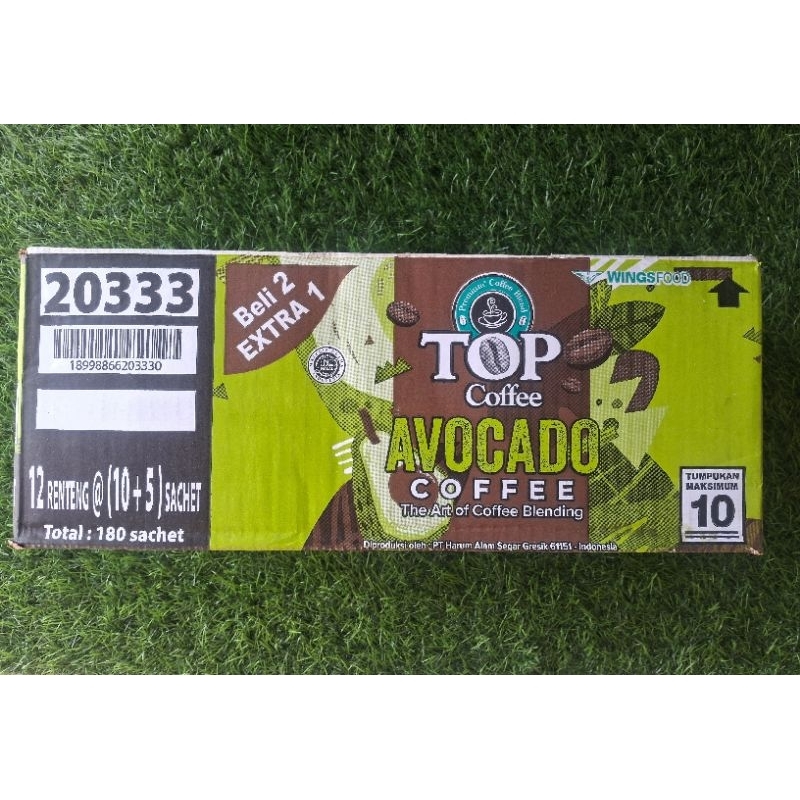 

Kopi Top Avocado Coffee 20g 1 Dus Isi 12 Renceng [180 Sachet]